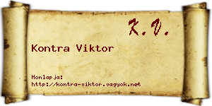 Kontra Viktor névjegykártya